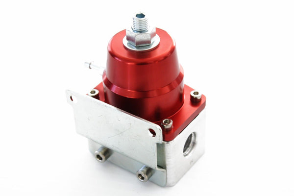 Red TSP Billet Aluminum Bypass Fuel Pressure Regulator 40-75 PSI w/ Gauge Port