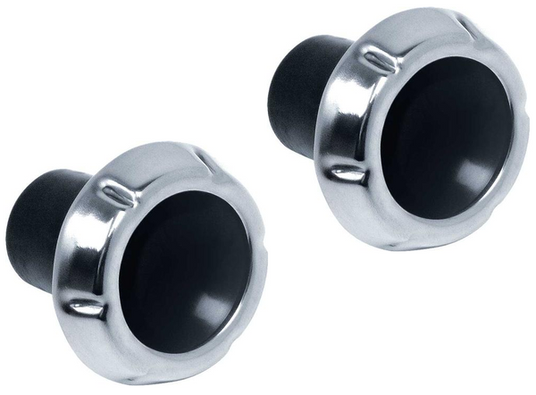 64-66 Chevy/GMC Truck Black & Stainless Steel Radio Switch Knobs (Pair)