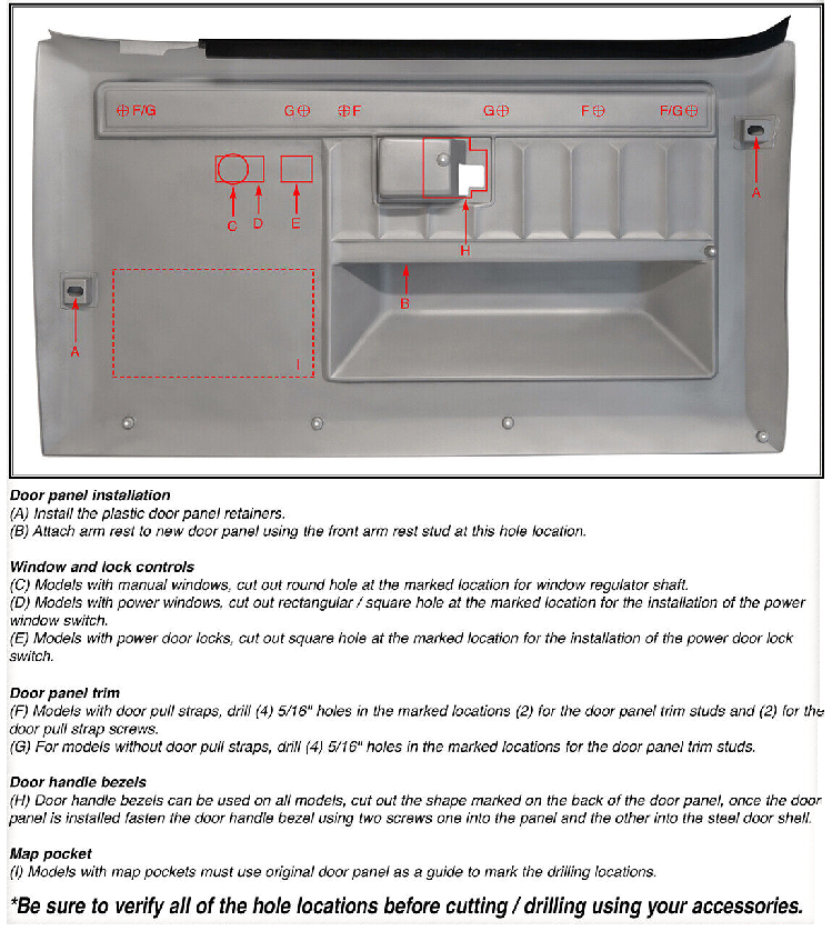 81 87 Chevy GMC Pickup Truck OE Design Blue Plastic Front Interior Door Panels