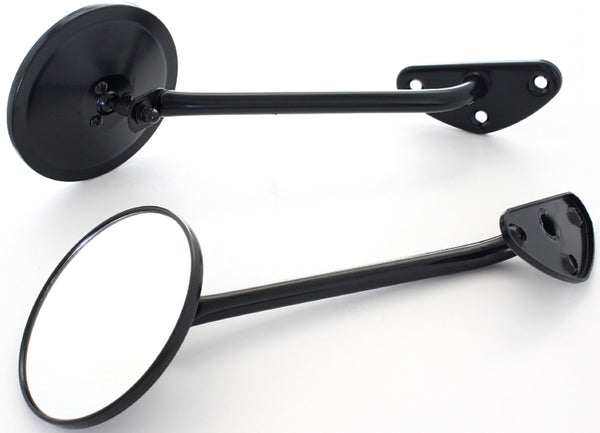 67-72 Chevy Truck Driver & Passenger Side View Black Round Door Mirrors & Arms