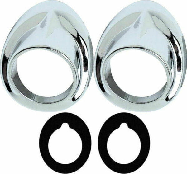 47-53 Chevy/GMC Truck LH & RH Wiper Arm Tower Bezels with Rubber Gaskets