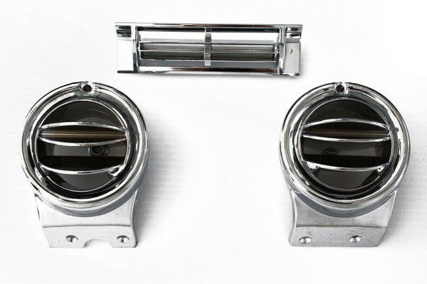 67-72 Chevy/GMC C/10 Truck Chrome Round A/C Center & Side Vents Air Conditioning