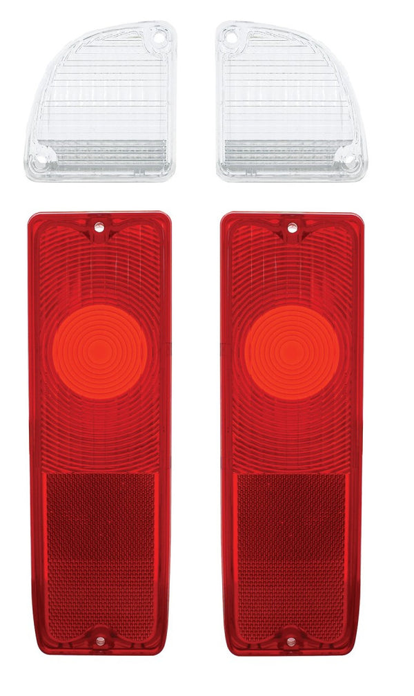 67-72 Chevy GMC Truck Fleetside Red Tail Lights & Reverse Back-up Lamps Kit