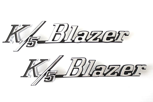 69-72 Chevy C/K K/5 Blazer LH & RH Fender Emblems Pair w/Fasteners