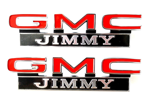 71-72 GMC C/K K/5 Jimmy LH & RH Fender Emblems Pair w/Fasteners