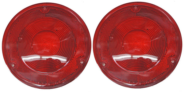 (2) 67-72 Chevy/GMC Truck Stepside Rear Red Tail Light Lenses Pair