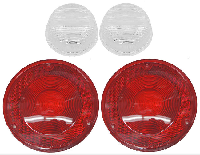 2) 67-72 Chevy/GMC Truck Stepside Rear Red Tail Light & Reverse