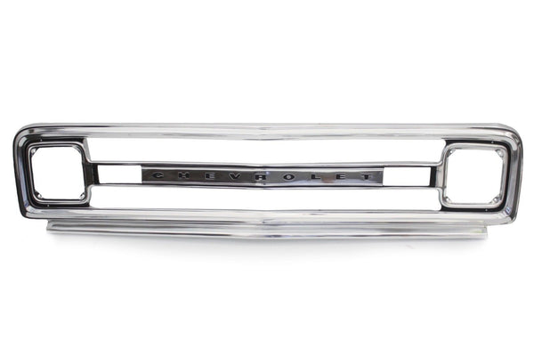 69-70 Chevy C10 Truck Polished Aluminum Outer & Inner Grille Shell with Chevrolet