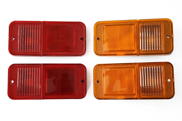(4) 68-72 Chevy C10 Truck Standard Amber & Red Side Marker Light Lamps Set