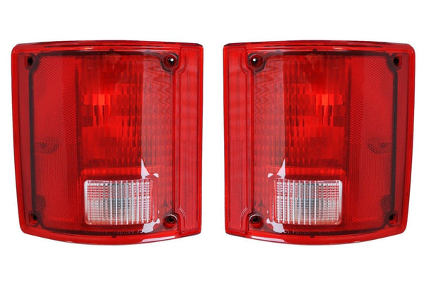 (2) 73-87 Chevy/GMC Truck Fleetside Rear Red Tail Light Lenses Pair