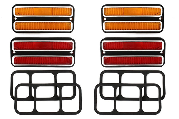 (4) 68-72 Chevy GMC Truck Front Amber & Rear Red Side Marker Light Lamps Set