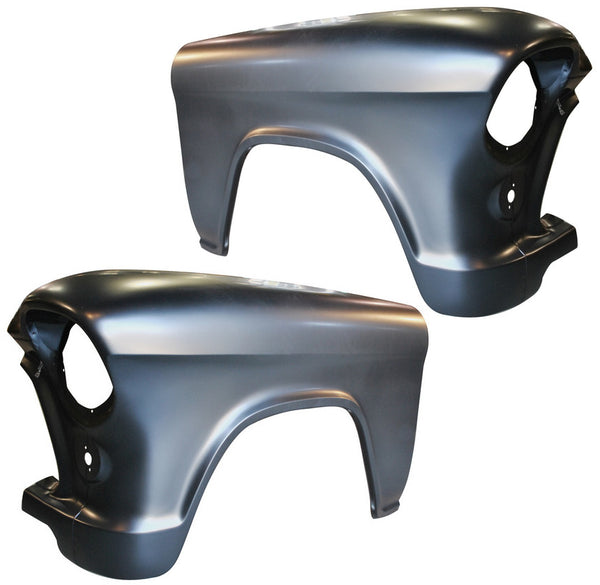 55-56 Chevy Pickup Truck Front LH & RH Side Fenders (Pair)
