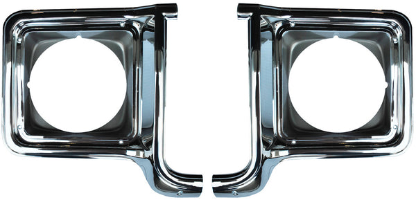73-78 Chevy C10 Truck Silver Grille and LH & RH Chrome Headlight Bezels (Pair)