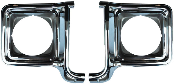 73-78 Chevy C10 Truck Black Grille and LH & RH Chrome Headlight Bezels (Pair)