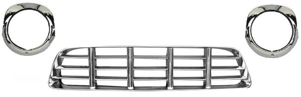 55-56 Chevy Pickup Truck Chrome Front Grille Assembly with Headlight Bezels