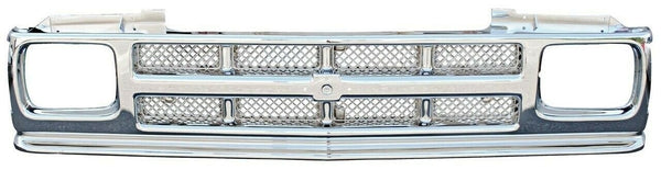 91-93 Chevy S10 91-94 S10 Blazer Custom All Chrome Plastic Grille with Mesh