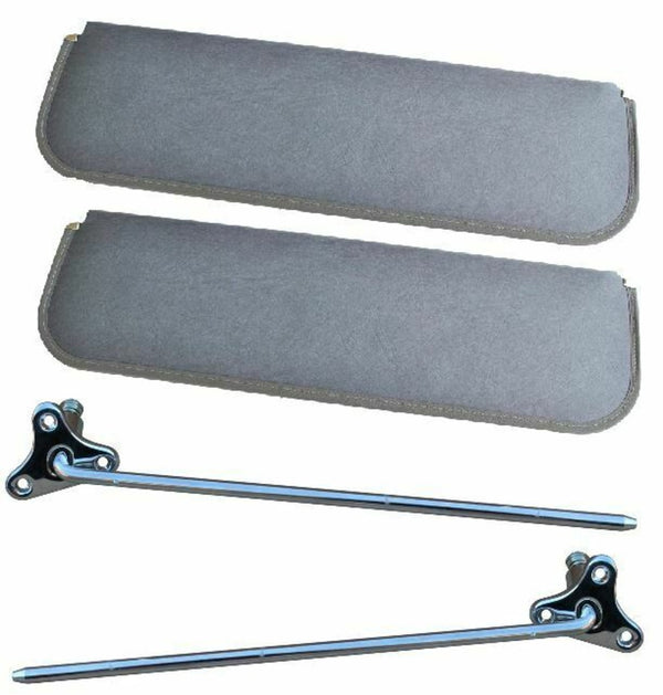 47-53 Chevy/GMC Truck Gray Sunvisor Pad & Mounting Arm Set RH & LH Pair